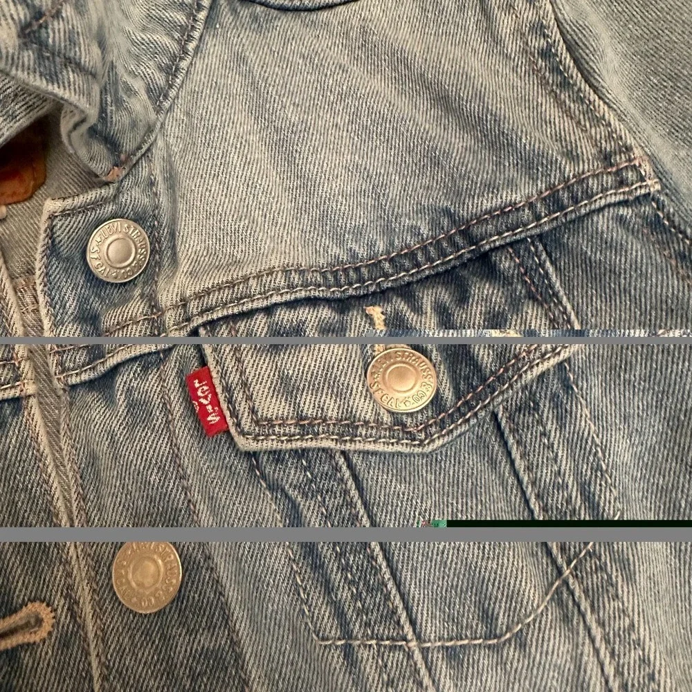 Levis Denim Jacket Girls M 10 to 12 Kids Light Wash Trucker Cropped Button Front